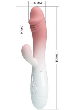 Pink und weißer gradient silikon rabbit vibrator mit glattem, abgerundetem design von pretty love snappy rabbit vibrator 30 vibrationen rosa