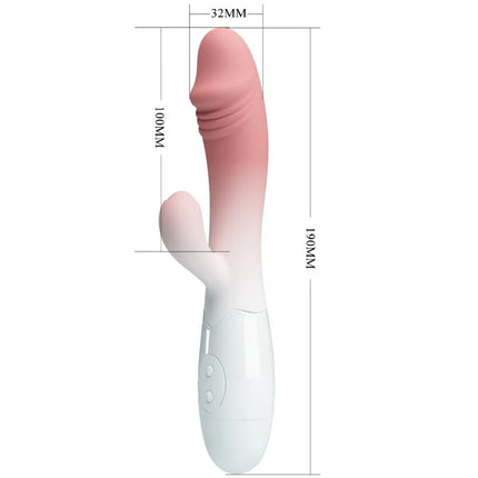 Pink und weißer gradient silikon rabbit vibrator mit glattem, abgerundetem design von pretty love snappy rabbit vibrator 30 vibrationen rosa