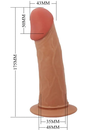 Tanfarbener silikon dildo 175 mm mit strukturierter schafthülle und abgerundetem kopf von pretty love stark komfortabel