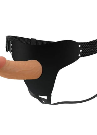 Schwarzer silikon cockring mit verstellbarem riemen und texturierter schnalle von pretty love stark komfortabel