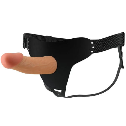 Schwarzer silikon cockring mit verstellbarem riemen und texturierter schnalle von pretty love stark komfortabel