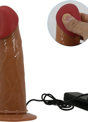PRETTY LOVE - STARKS HARNESS SLIP MULTI-SPEED VIBRATION DILDO 17,5 CM HELLBRAUN - Vibrationsgurte