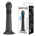 Schwarzer pretty love silikon vibrator mit saugfußbasis und usb-aufladbarer funktion für rotierende massage