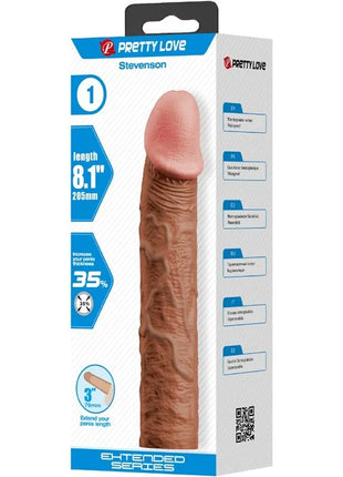 Pretty love stevenson tan silikon dildo 8 1 zoll mit realistischer hautstruktur und 7 6 cm verlängerung mulatte