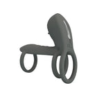 Grauer silikon pen sheeve mit drei schlaufen und strukturierter griffzone für pretty love doppelte stimulation