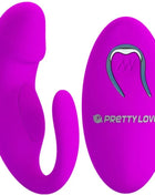 Vibrante lila silikon-doppelseitige stimulierende klemme mit fernbedienung und ergonomischem design von pretty love