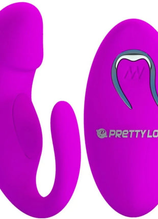 Vibrante lila silikon-doppelseitige stimulierende klemme mit fernbedienung und ergonomischem design von pretty love