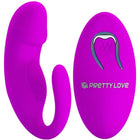 Vibrante lila silikon-doppelseitige stimulierende klemme mit fernbedienung und ergonomischem design von pretty love