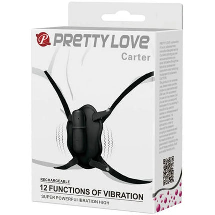 Schwarzes kunststoff carter vibratory gerät von pretty love mit zentralgerät und vier gebogenen armen für strap-on nutzung