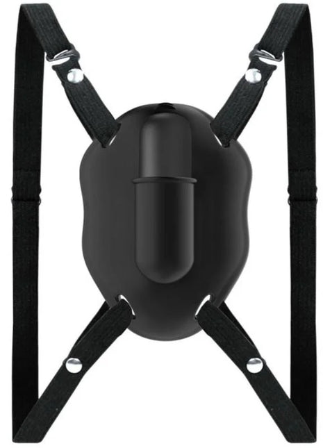 Schwarzes silikon-rückseitiges strap-on mit verstellbaren schwarzen riemen und silbernen metallverschlüssen von pretty love