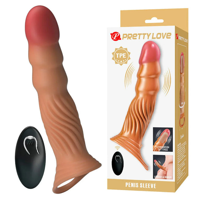 PRETTY LOVE – STRUKTURIERTE PENISHÜLLE MIT VIBRATION UND FERNBEDIENUNG