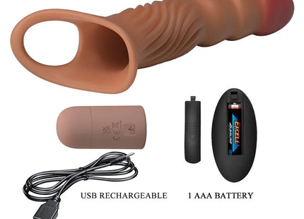 PRETTY LOVE – STRUKTURIERTE PENISHÜLLE MIT VIBRATION UND FERNBEDIENUNG