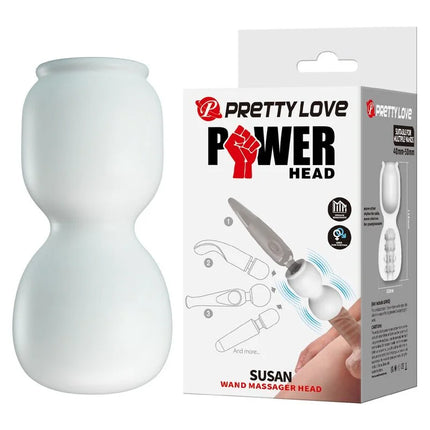 Weißer silikon power kopf für wand massager pretty love susan power head mit 6,5 cm durchmesser