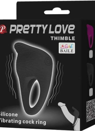 PRETTY LOVE - THIMBLE VIBRATORRING SCHWARZ - Penisring mit Vibration