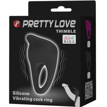 PRETTY LOVE - THIMBLE VIBRATORRING SCHWARZ - Penisring mit Vibration