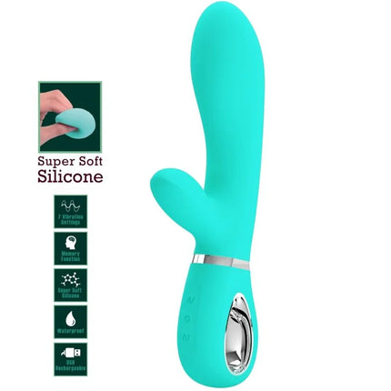 PRETTY LOVE - THOMAS MULTIFUNKTIONS-G-SPOT-VIBRATOR AQUA GREEN - Rabbit-Vibrator