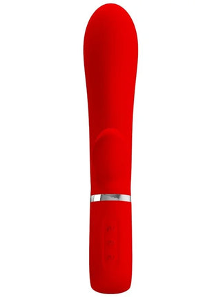 Pretty love thomas multifunktions g-spot-vibrator rot aus silikon mit silbernem metallband am fuß
