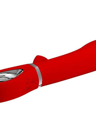 Roter pretty love thomas multifunktions-g-spot-vibrator aus silikon mit silbernem metallkopf und akzentband