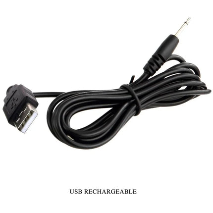 Schwarzes usb wiederaufladbares kabel mit usb-a stecker und 3 5mm klinkenanschluss für pretty love thomas vibrator rot