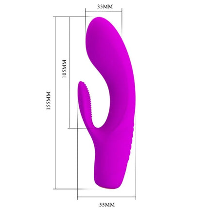 Vibranter lila silikon vibrator pretty love tim mit ergonomischem design und strukturierter griffoberfläche
