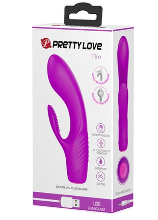 Pretty Love Tim lila silikon vibrator mit ergonomischem, gebogenem design und strukturiertem griff