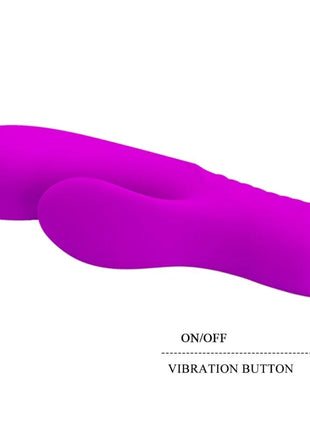 Pretty love tim purple wiederaufladbarer vibrator mit glattem lila silikonkörper und pinkem an-knopf