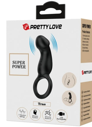 PRETTY LOVE - TRAE VIBRATIONSRING MIT SCHWARZEM STIMULATOR - Penisring mit Vibration