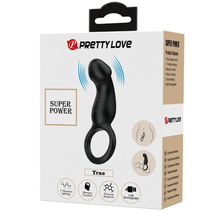 PRETTY LOVE - TRAE VIBRATIONSRING MIT SCHWARZEM STIMULATOR - Penisring mit Vibration