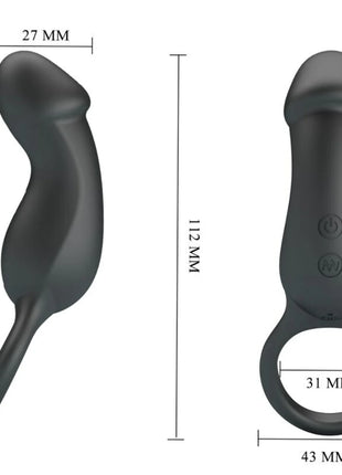 PRETTY LOVE - TRAE VIBRATIONSRING MIT SCHWARZEM STIMULATOR - Penisring mit Vibration