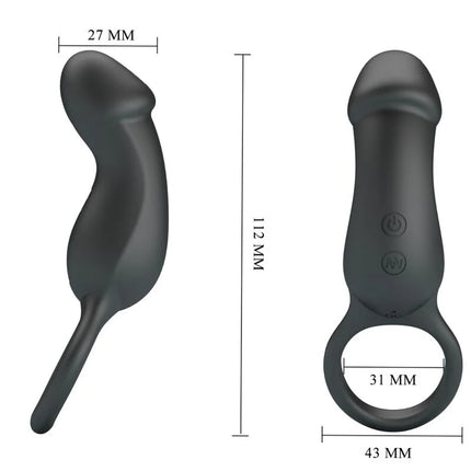 PRETTY LOVE - TRAE VIBRATIONSRING MIT SCHWARZEM STIMULATOR - Penisring mit Vibration