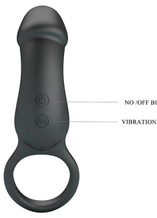 PRETTY LOVE - TRAE VIBRATIONSRING MIT SCHWARZEM STIMULATOR - Penisring mit Vibration