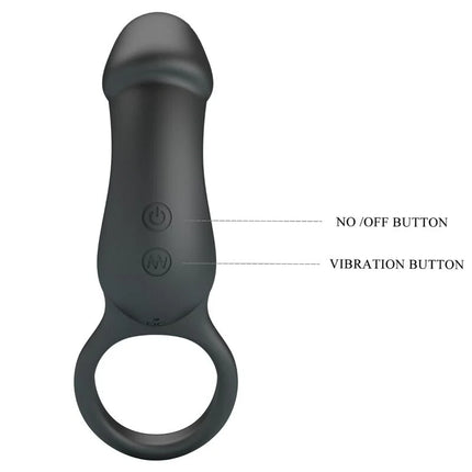 PRETTY LOVE - TRAE VIBRATIONSRING MIT SCHWARZEM STIMULATOR - Penisring mit Vibration