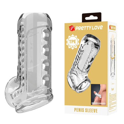 PRETTY LOVE - TRANSPARENTE STRUKTURIERTE PENISHÜLLE