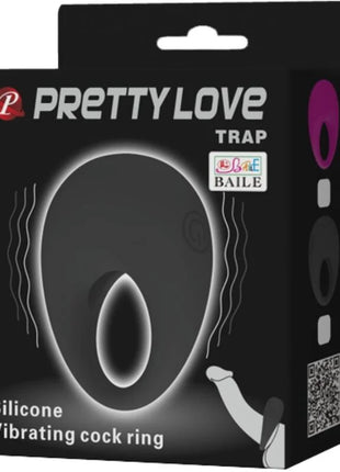 PRETTY LOVE - TRAP VIBRATORRING SCHWARZ - Penisring mit Vibration