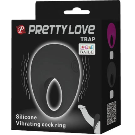 PRETTY LOVE - TRAP VIBRATORRING SCHWARZ - Penisring mit Vibration