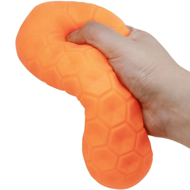 Orange flexibler silikon stressball mit strukturierter honigwabenoberfläche von pretty love männlicher masturbator