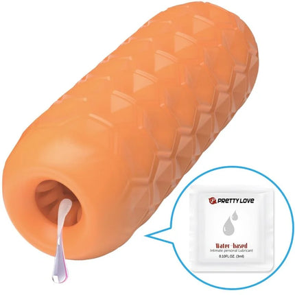 Orange texturierter twin balls männlicher masturbator mit wasserbasiertem lubricant von pretty love