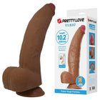 Brauner, flexibler realistischer dildo 26 cm aus soft-touch tpe von pretty love mit slide skin-technologie
