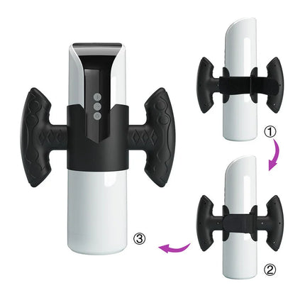 Weißer und schwarzer dualseitiger flaschenöffner mit ergonomischen, strukturierten griffen von pretty love