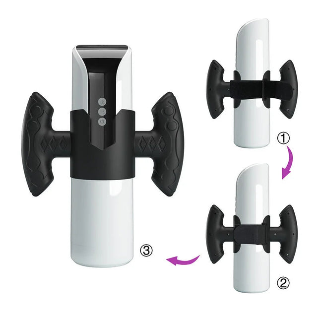 Weißer und schwarzer dualseitiger flaschenöffner mit ergonomischen, strukturierten griffen von pretty love