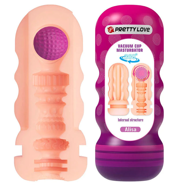 Pink und lila plastik vaginaler pretty love alisa glättungsmasturbator mit saugaufsatz und intensiver stimulation
