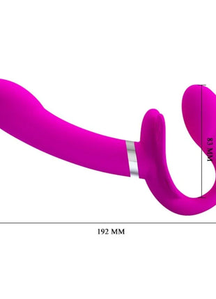 Vibranter magentafarbener silikon-doppelkopf-vibrator mit silbernem metallband von pretty love valerie 12 vibrationen