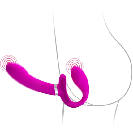 Vibrant pink silikon doppelköpfiger vibrator mit ergonomischem design von pretty love valerie mit 12 vibrationen