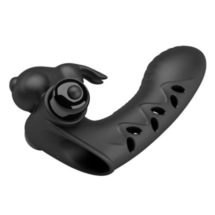 PRETTY LOVE - VANCE BLACK RABBIT VIBRATOR FINGERABDECKUNG - Penishülle