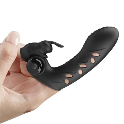 PRETTY LOVE - VANCE BLACK RABBIT VIBRATOR FINGERABDECKUNG - Penishülle