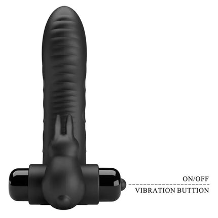 PRETTY LOVE - VANCE BLACK RABBIT VIBRATOR FINGERABDECKUNG - Penishülle