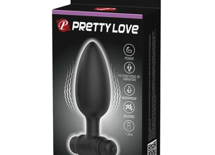 PRETTY LOVE - VIBRA BUTT PLUG 2 ANAL PLUG 10 VIBRATIONEN SCHWARZ - Analplug