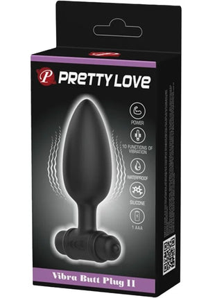 PRETTY LOVE - VIBRA BUTT PLUG 2 ANAL PLUG 10 VIBRATIONEN SCHWARZ - Analplug