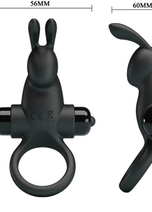 PRETTY LOVE - VIBRATIONSRING + RABBIT-KLITORIS-STIMULATOR 10 VIBRATIONEN SCHWARZ - Penisring mit Vibration