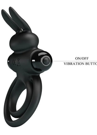PRETTY LOVE - VIBRATOR III KANINCHENRING FÜR SCHWARZEN PENIS - Penisring für Paare